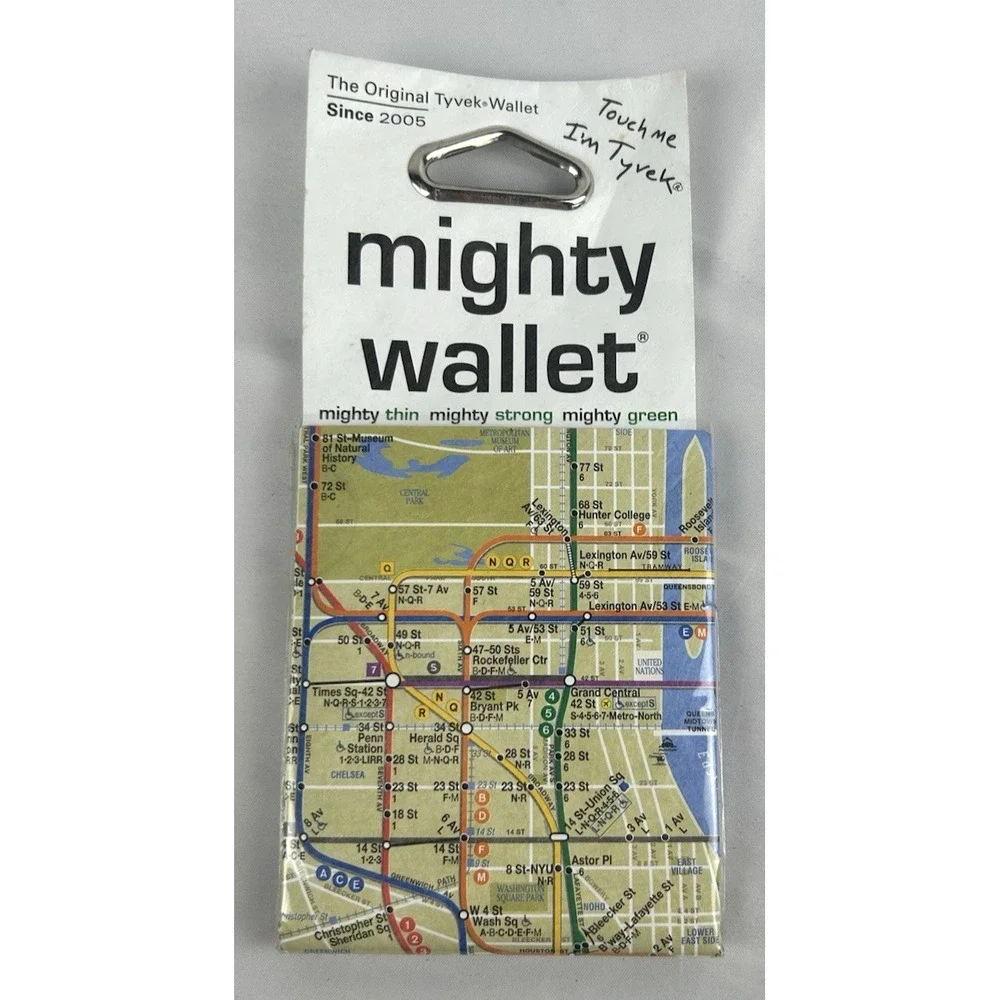 NEW Mighty Wallet NYC New York City Subway Map Tyvek Bifold Slim Wallet